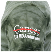 Closeup of the white UT MD Anderson logo.