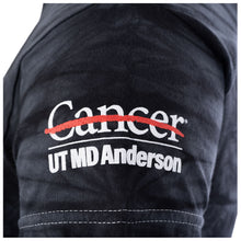 Closeup of the white UT MD Anderson logo.