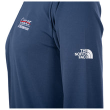 Blue North Face 1/4 zip pullover featuring the white North Face logo on the sleeve and the full white UT MD Anderson logo on the chest.