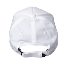 Back of white Nike cap with the hook-and-loop closure.