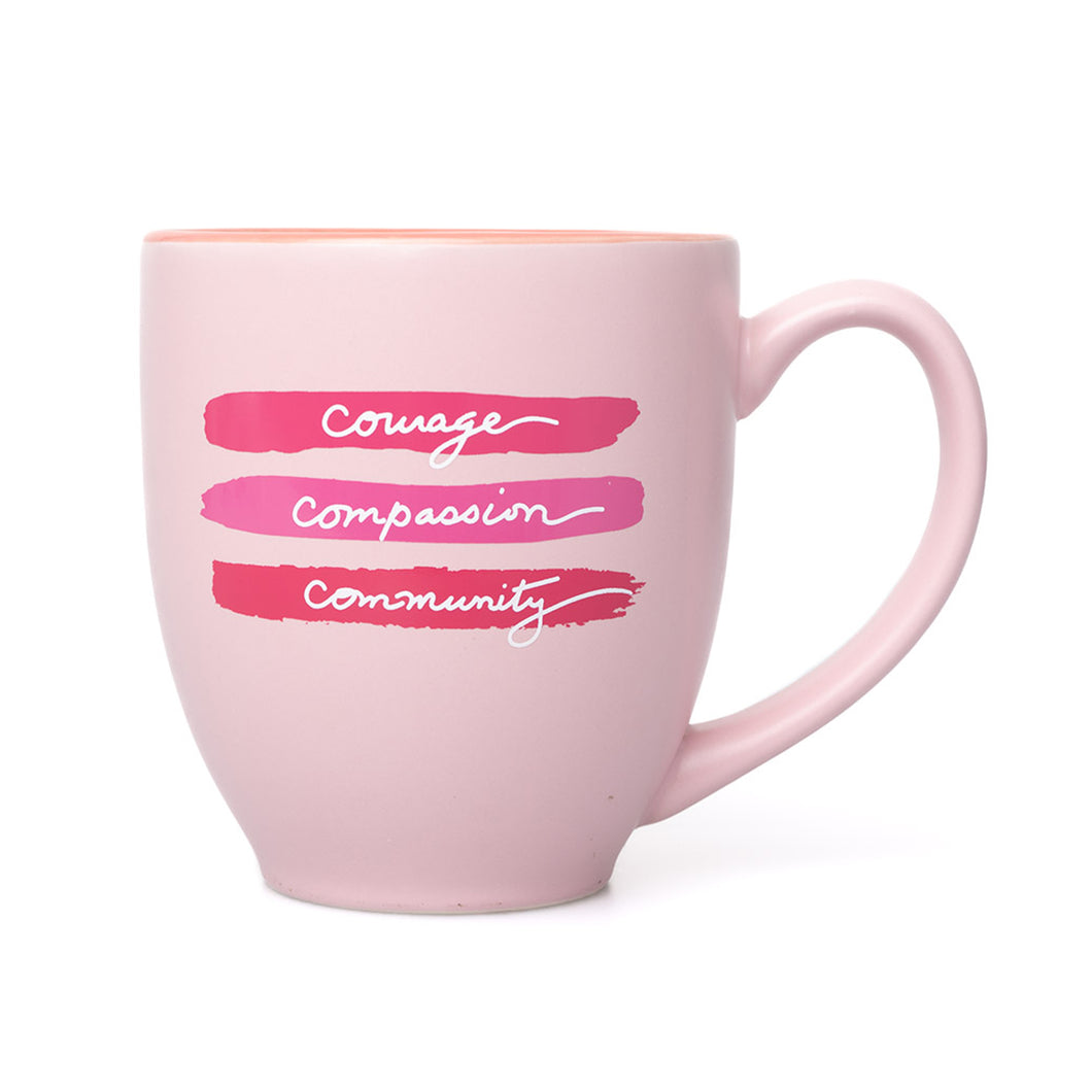 Pink mug featuring the words 