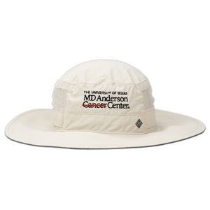 Tan Columbia hat featuring the full black MD Anderson logo.