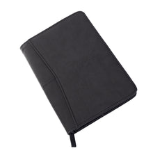 Black UltraHyde zippered padfolio featuring the full UT MD Anderson logo debossed on the front cover.