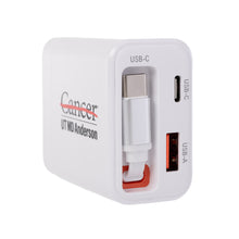 White dual wall charger showing the side ports with built-in retractable USB-C cable and USB-A port
