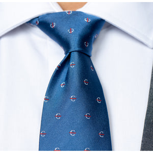 MD Anderson Icon Blue Silk Tie