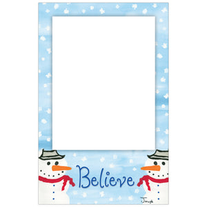 Believe Snowman Vertical Photo Card