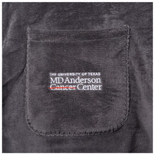 Closeup of the full white MD Anderson logo.