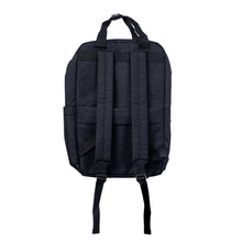 Back of backpack featuring the two black adjustable straps.