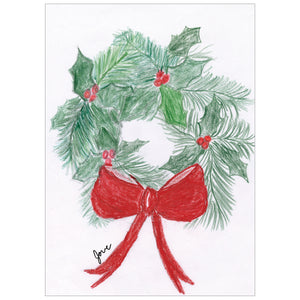 Wreath with Holly and Ribbon POD