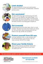 9 Ways to Reduce Your Cancer Risk - 25ea.