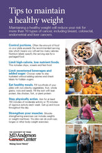 Tips to Maintain a Healthy Weight - 25ea.