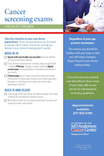 Cancer Screening Exams Checklist - 25ea.