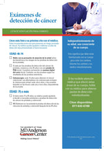 Cancer Screening Exams Checklist - 25ea.