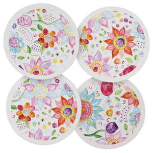 Boho Flowers Coasters 4pk