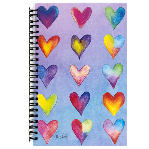 Gradient Hearts Spiral Notebook
