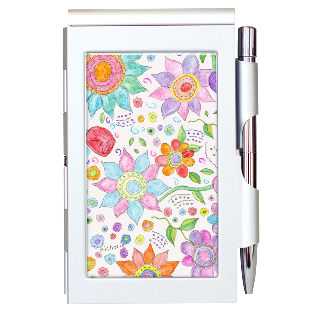 Boho Flowers Flip Notepad