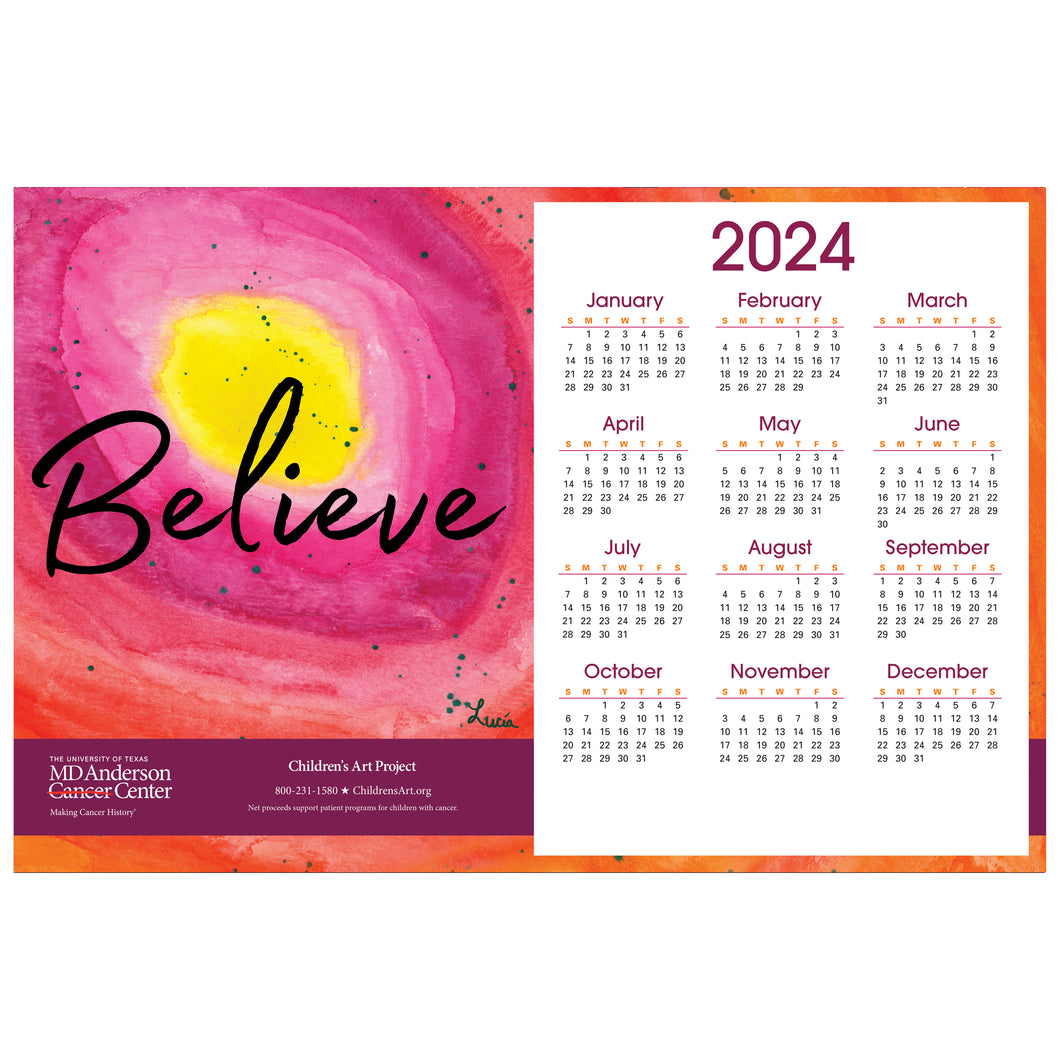 Personalized Believe Sunset Poster Calendar