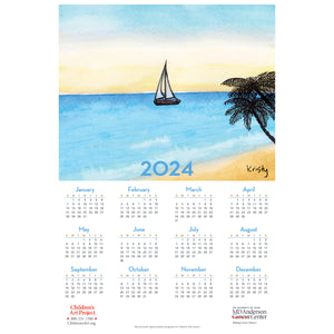 Personalized Sailboat at the Beach Poster Calendar