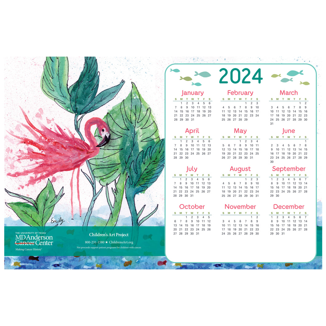Personalized Tropical Flamingo Poster Calendar