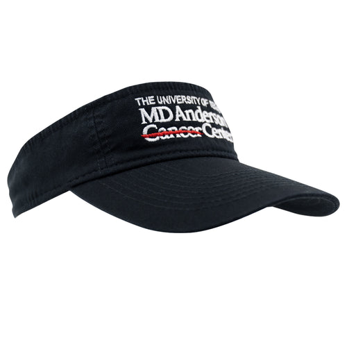 Black visor featuring the white MD Anderson logo.
