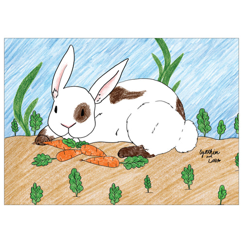 Greedy Bunny Card (POD) - Children's Art Project