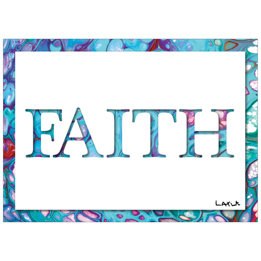 Blue Faith Card 8 cards/9 env - Children's Art Project