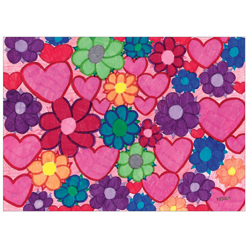 Hearts and Flowers (POD) - Children's Art Project