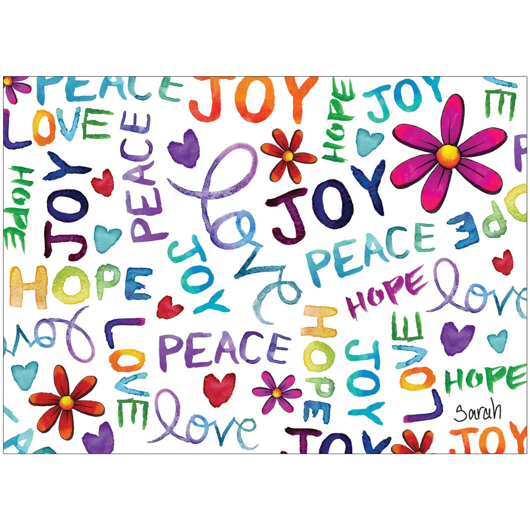 Peace Love Hope Joy Print on Demand - Children's Art Project