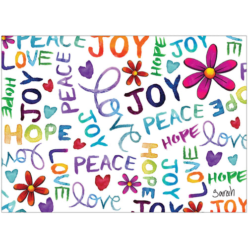 Peace Love Hope Joy 8 Count - Children's Art Project