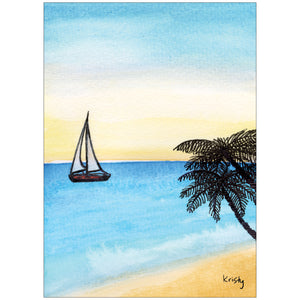 Sailboat at the Beach 8 Count - Children's Art Project