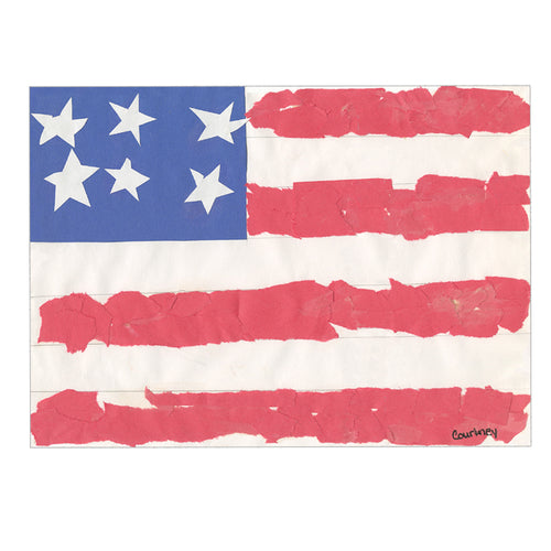 Flag Note Card - Children's Art Project