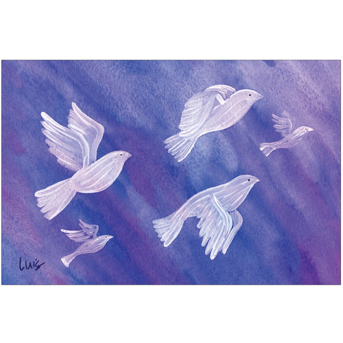 Doves in Flight - Children's Art Project