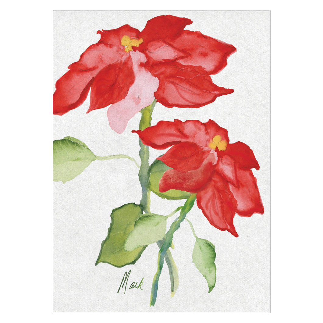 Luminous Poinsettias Card 10 count