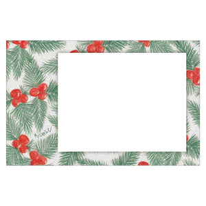 Personalized Holly Berries Horizontal Photo Card