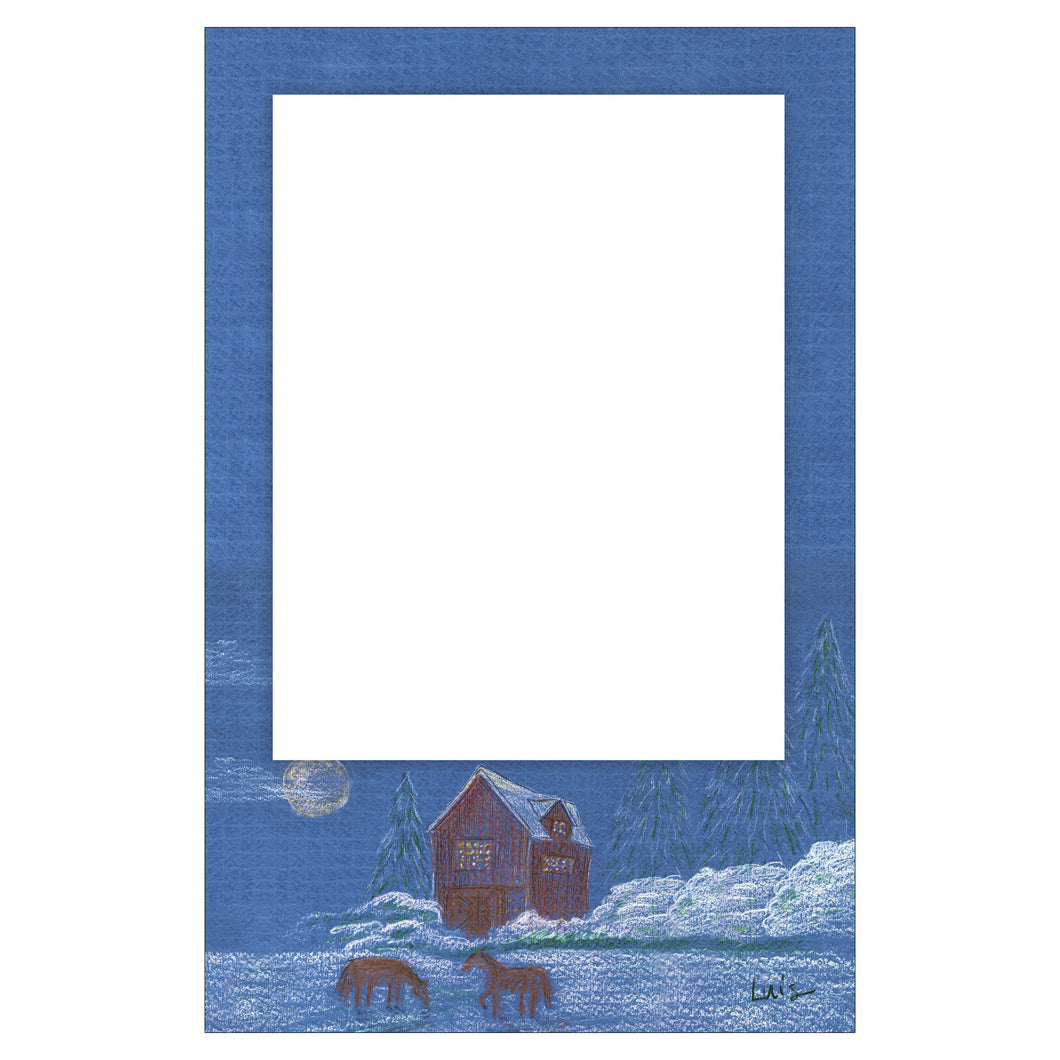 Personalized Barn In Winter Vertical Photo Card