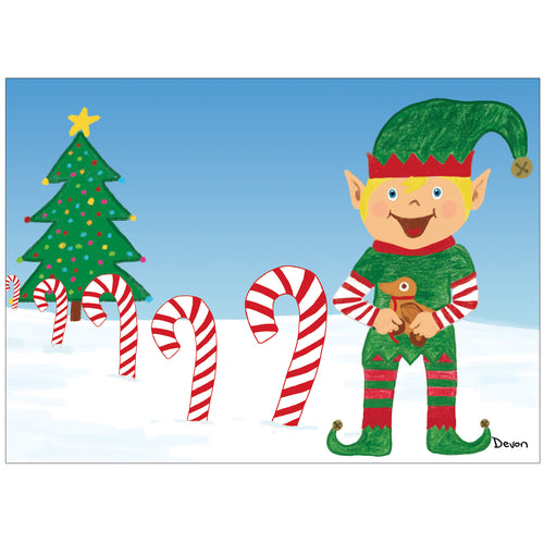 Elf at the North Pole 10 card pack - Children's Art Project