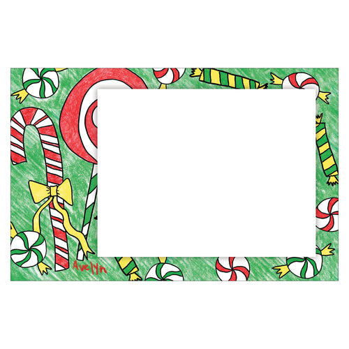 Personalized Christmas Candy Horizontal Photo Card