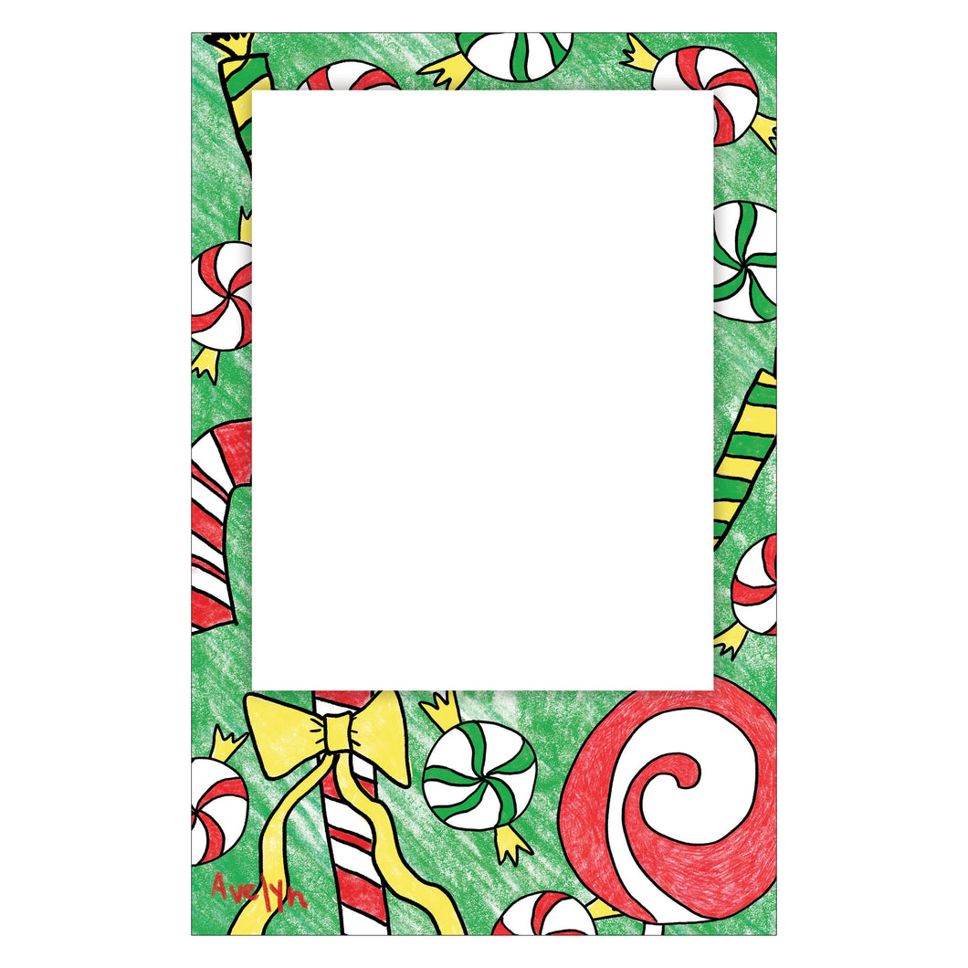 Personalized Christmas Candy Vertical Photo Card
