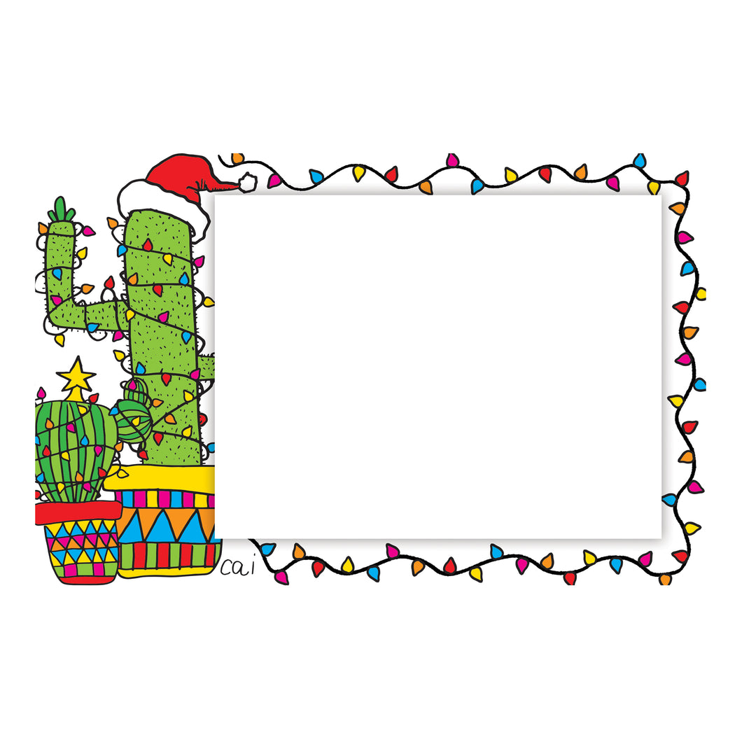 Personalized Cactus Christmas Horizontal Flat