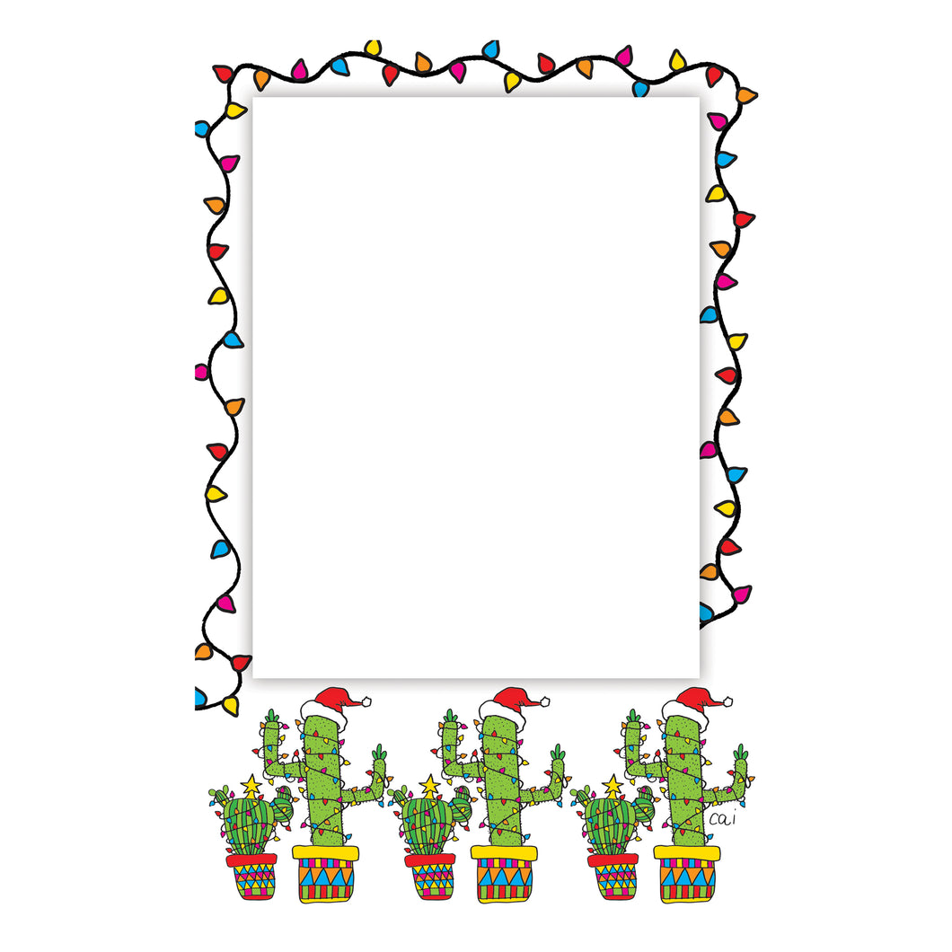 Personalized Cactus Christmas Vertical Flat