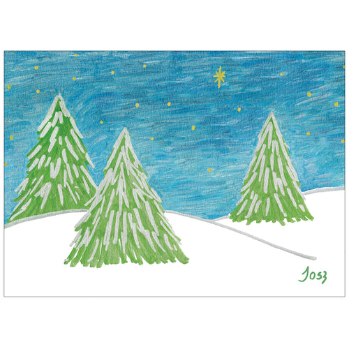 Evening Trees 10 Card Pack - Children's Art Project