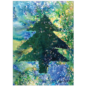 Personalized Speckled Christmas Tree - Children's Art Project