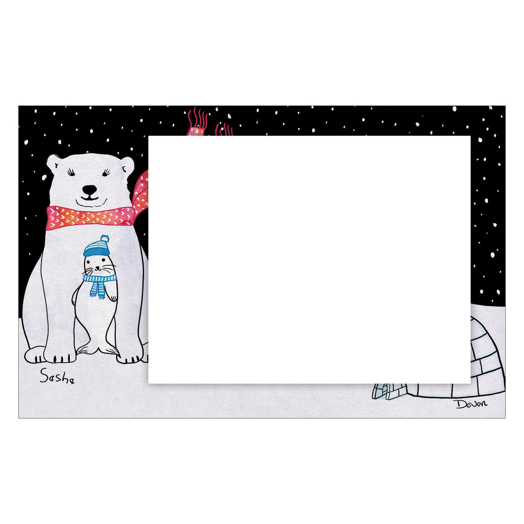 Personalized Polar Friends Horizontal Photo Card