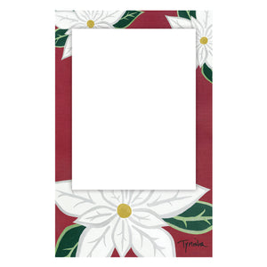 White Poinsettia Vertical Photo Card