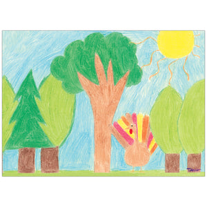 Turkey and Trees - Children's Art Project