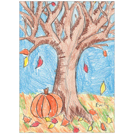 Personalized Autumn Tree and Pumpkin