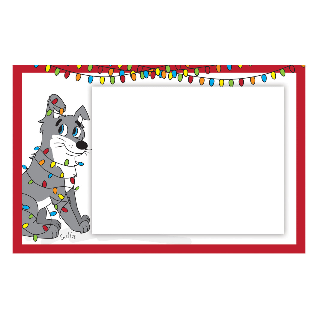 Personalized Dog with Lights Horizontal Photo Card