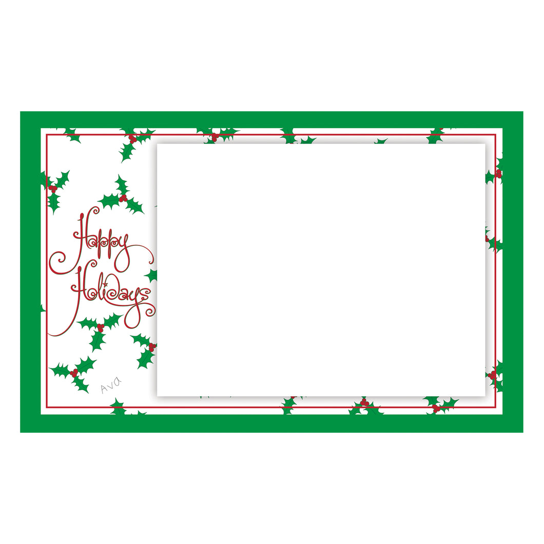 Personalized Holly Horizontal Photo Card