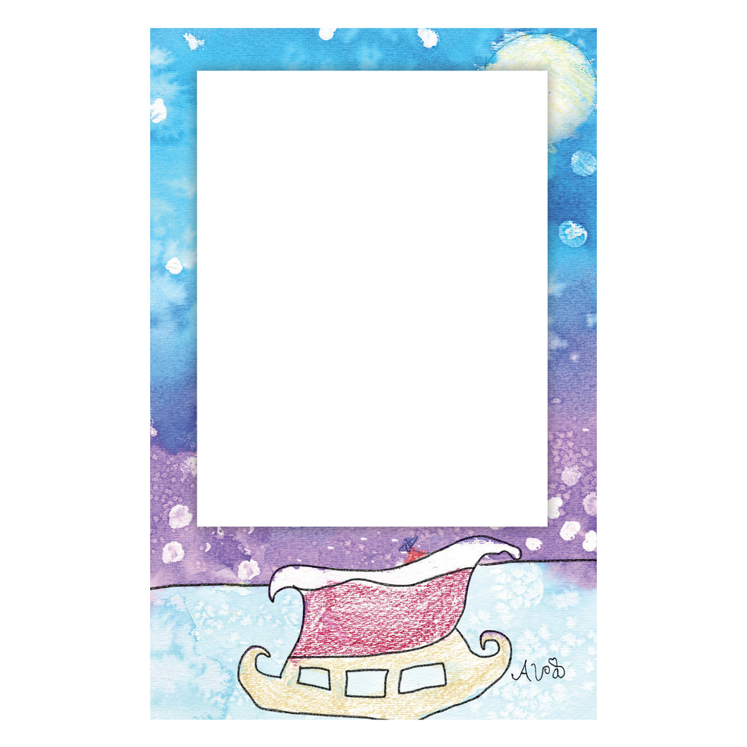 Personalized Sleigh Vertical Photo Card
