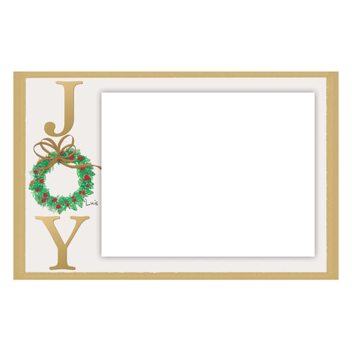 Personalized Joy Wreath Horizontal Photo Card